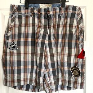 Polo Ralph Lauren VTG 90’s Fishing and Hunting Patch Plaid Shorts Mens 33